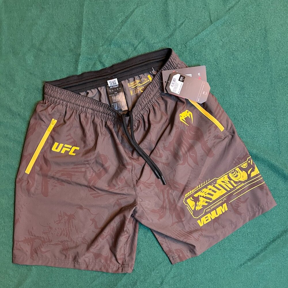 Venum UFC Fight Week Shorts - Brown/Gold - Size M - NWT